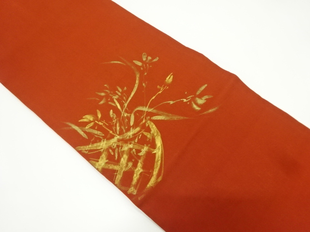 JAPANESE NAGOYA OBI / SHIOZE / KINSAI / FLOWER BASKET / ARTIST WORK